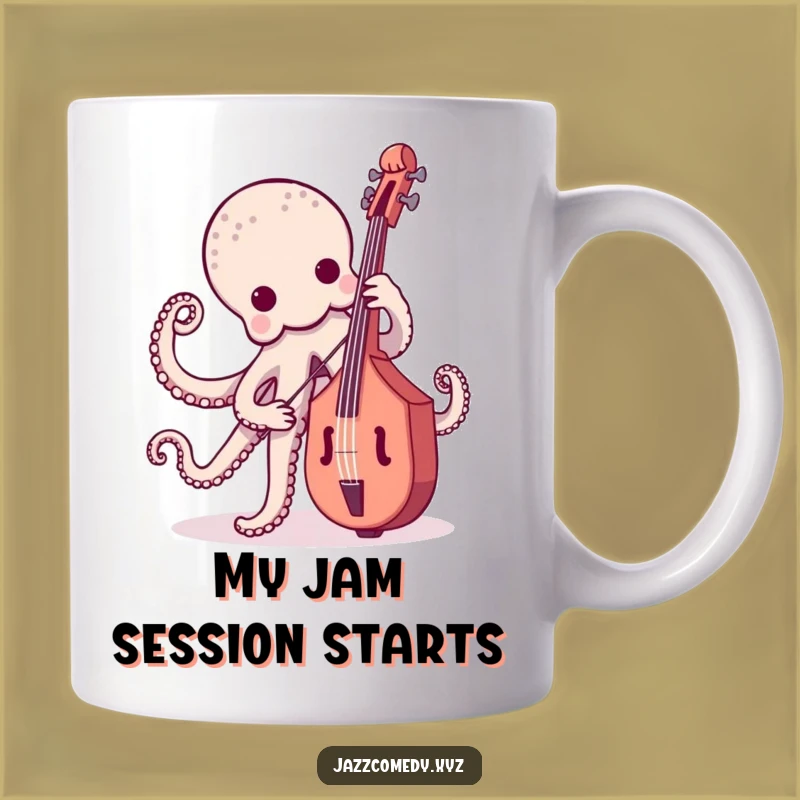 Funny Octopus Bass Player Mug - A Whimsical Musical Gift for Ocean Lovers
