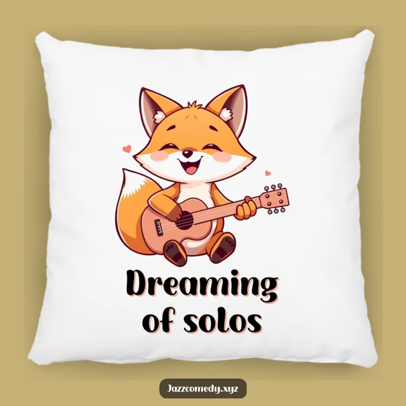 Funny Fox Guitarist Pillow - Comfy Woodland Musician Cushion Gift