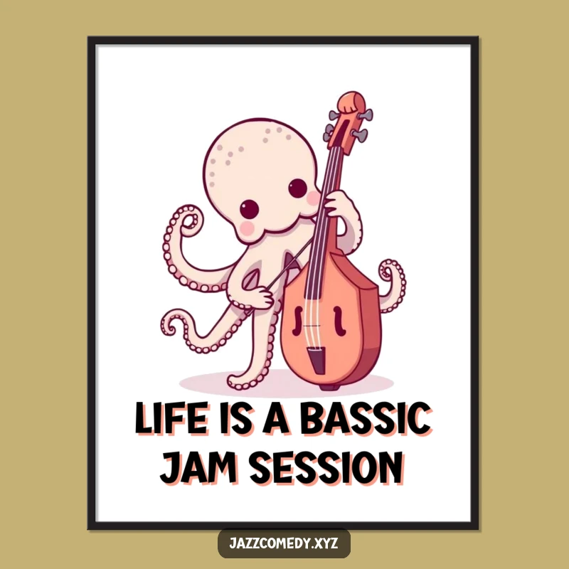 Free Printable Octopus Bass Art: Funny Downloadable Decor for Music Lovers Walls
