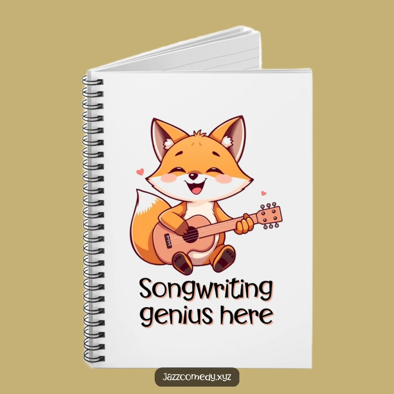 Funny Fox Guitarist Notebook - Woodland Musician Journal Gift